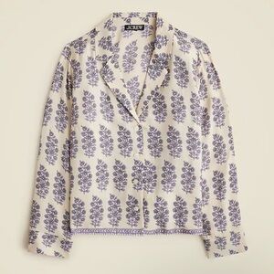 J. Crew camp collard button up shirt in blooming lilac block print